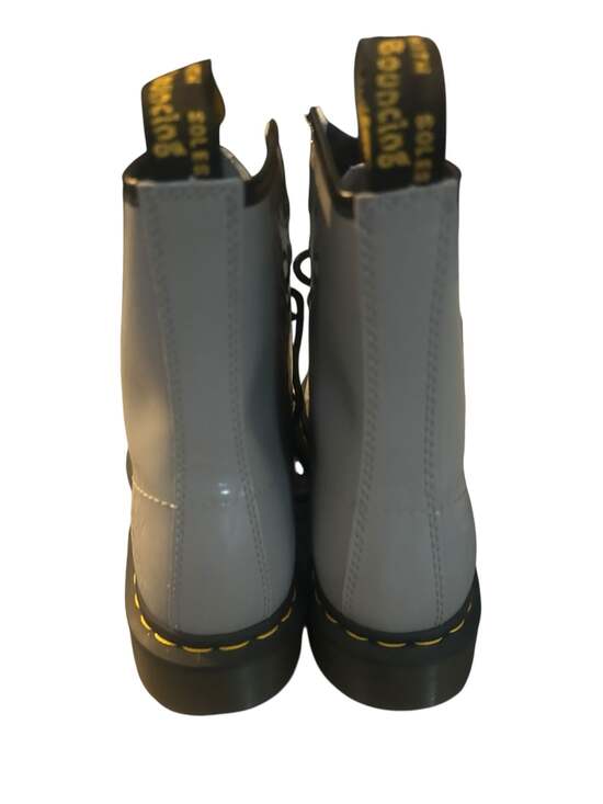 Dr. Martens 1460 W Zinc Grey Patent Leather Lace Up Boots - Picture 6 of 6